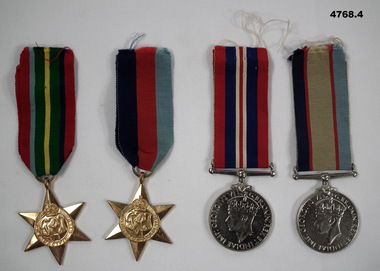 Set of four WW2 medals, ribbons unmounted
