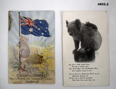 Christmas Greeting Postcards. Koala Motif.