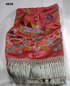 SOUVENIR - red sewn banner from Egypt.