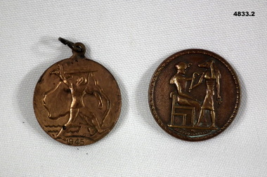Two medallions relating to Victory in WW2