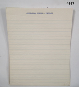 Australian Forces Vietnam writing pad