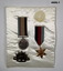Two medals and badge on pad WW2