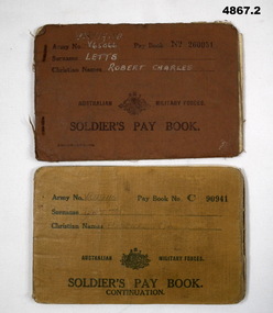 Two Soldier's Pay Books WW2.