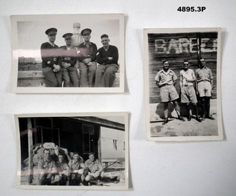 Three black and white photographs of postal workers.