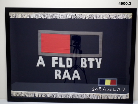Framed Banners - A.A.C.S., R.A.E, A,FLD BTY R.A.A. 