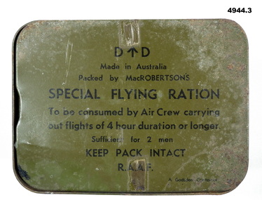 TIN FOR SPECIAL FLYING RATION RAAF