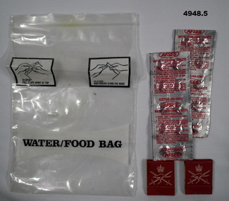 Water Purifying kit, with tablets and matches.