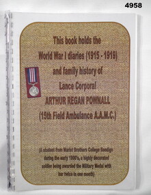 Folder book containing copy of WW1.  