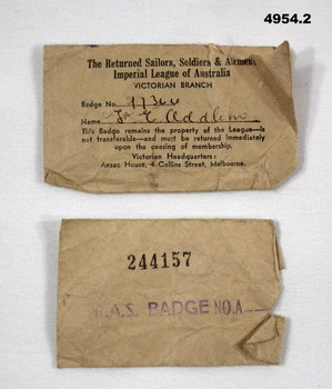 RSL Envelopes for Badges