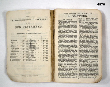 New Testament of the Bible.