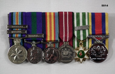 Set of six miniature campaign and service medals