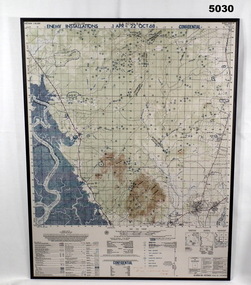 Colour map Vietnam,  mounted and depicting Enemy installations.