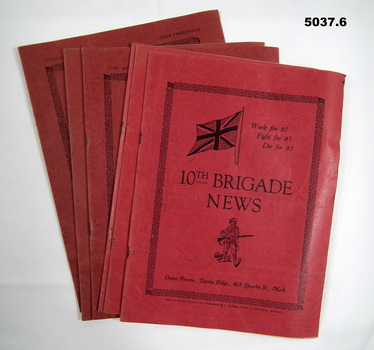 10th Brigade New booklets, WWI