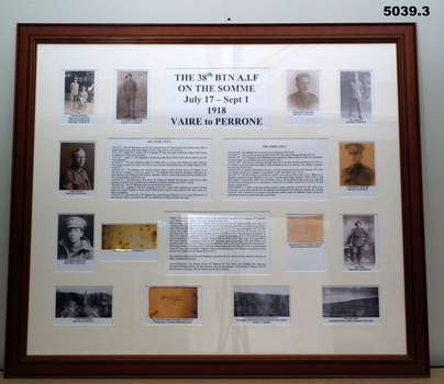 Two maps and photo story of the 38th Bn on the Somme.