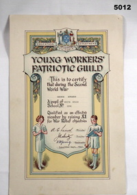 YOUNG WORKERS PATRIOTIC GUILD SECOND WORLD WAR