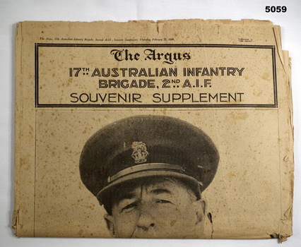 Newspaper, Battalion photographs - Supplement to the Argus.
