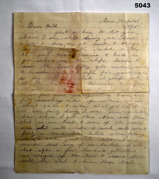 Letter from Herb to Bill 1915