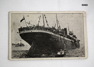 Post card photo of the “Runic” signed
