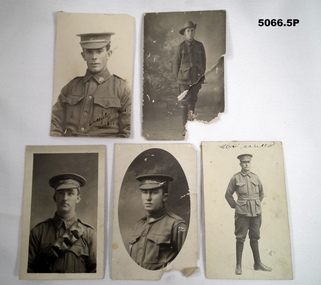 Five photos of Soldiers from WW1