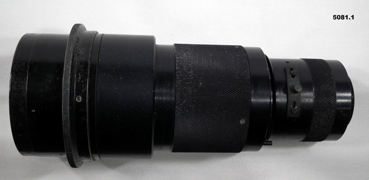 Black metal and glass camera lens.