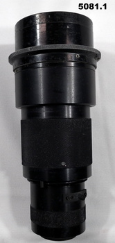 Black metal and glass camera lens.