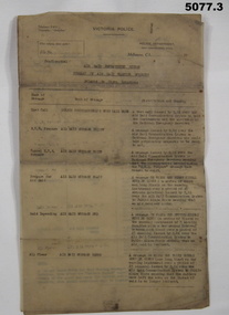 Victoria Police Air Raid Summary.