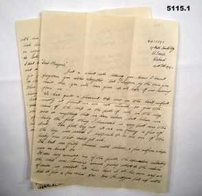 Three letters home - Soldier to girlfriend.