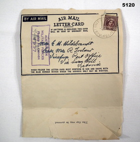 Air Mail letter with front address.
