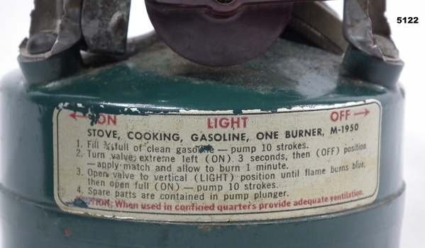 Gasoline one burner stove
