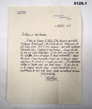Letters of Referral about Edward Hildebrandt.