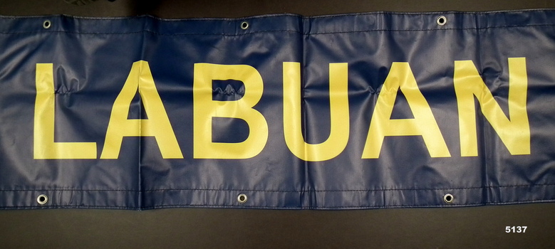 Gangway banner for navy ship HMAS LABUAN