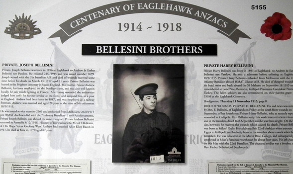 Framed Memorabilia of Bellesini Brothers of Eaglehawk.