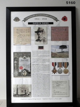 Framed story re Eaglehawk Soldiers WW1