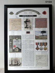 Framed story re Eaglehawk Soldiers WW1