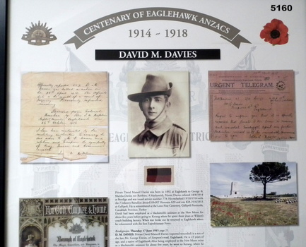 Framed story re Eaglehawk Soldiers WW1