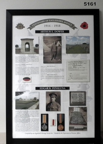 Framed story of a soldier -  Eaglehawk Soldiers WW1.