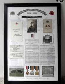 Framed Story re EAGLEHAWK SOLDIER WW1 GEORGE EDDY