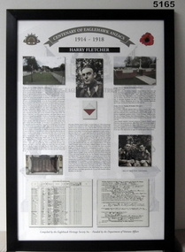 Framed story re Eaglehawk Soldiers WW1
