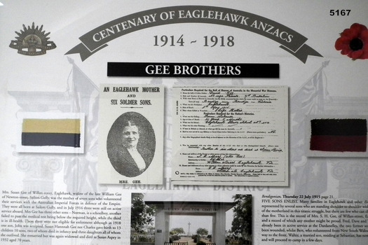 Framed story re Eaglehawk Soldiers WW1