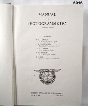 Authoritative American Technical Manual of Photogrammetry