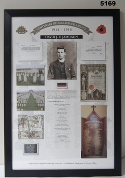 Framed story re Eaglehawk Soldiers WW1 - David J.V.Jamieson