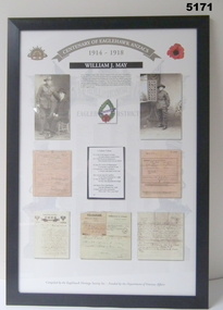 Framed story re Eaglehawk Soldiers WW1