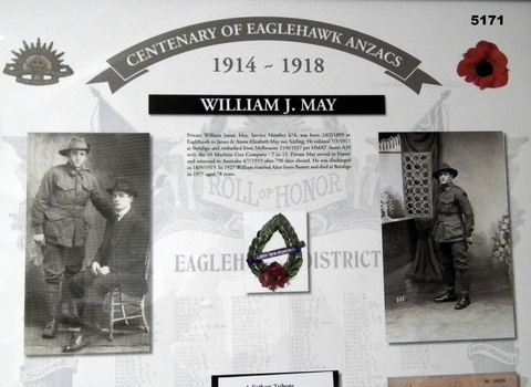 Framed story re Eaglehawk Soldiers WW1