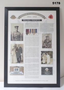 Framed story re Eaglehawk Soldiers WW1.