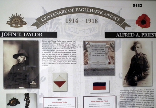 Framed Story re Eaglehawk soldiers WW1