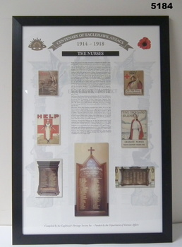 Framed story re Eaglehawk Soldiers WW1.