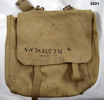 COTTON WEBBING BACK PACK IN KHAKI.