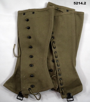 Canvas Gaiters 1940 USA type pattern.