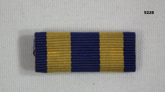 Ribbon Bar - Navy and Yellow Vertical stripes. Defence Force Service Medal.