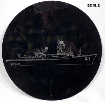 Brass ships scuttle from HMAS Brisbane 11. - Plastic engraved insert.